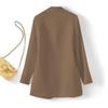 2025 Women's Slim Fit Lapel Suit - Solid Color, Spring/Autumn, Elegant Commute Style