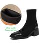 Krazing Pot Flock Winter Square Toe Modern Size 33 Boots Size 43 Zipper KPOP Style Fashion Stretch Ankle Boots