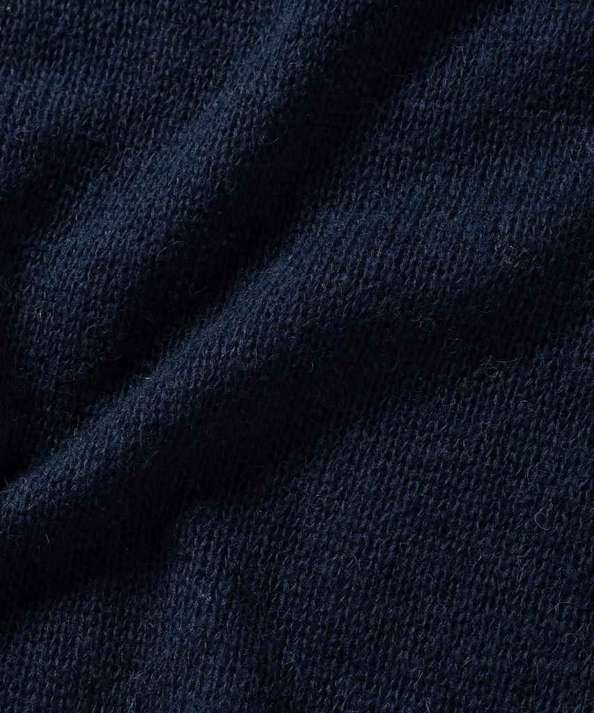 NONBLANK Crop Henley Neck Ls Knit_Navy