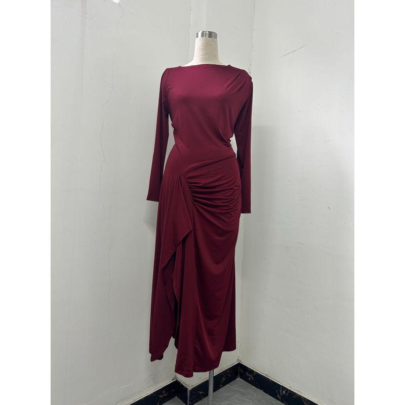 Cross-Border European and American Foreign Trade Women Clothes 2024 Autumn New Fashion Sexy Slim Fit Slimming Split Dress Hot Girl Skirt