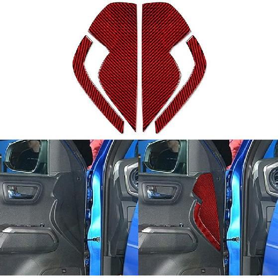 NVCNX Real Premium Carbon Fiber Compatible with Toyota Tacoma 2018 Accessories Car Bed Light Switch Button Panel Cover Interior Trim Red