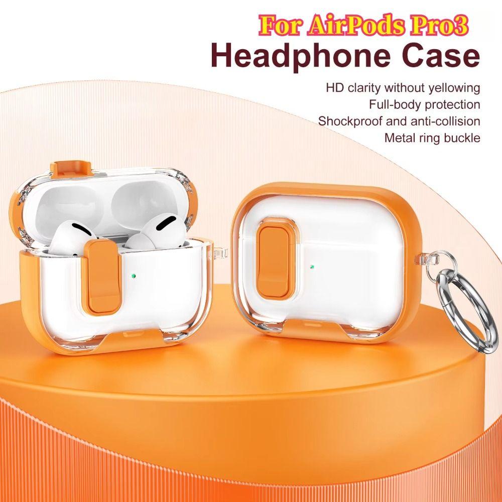 with Keychain Earphone Case Transparent Clear Shell for AirPods Pro 3 Headphone Accessories