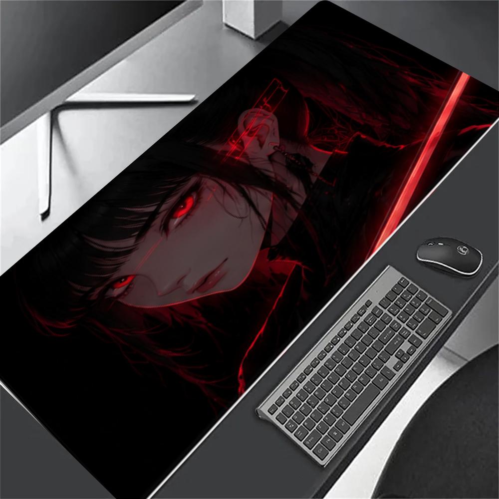 Dunkler Gothic-Stil Rote Augen Mädchen Mauspads Schreibtischmatte Schreibtisch-Interieur Mauspads Gamer Spielmatte Gaming-Raum Dekoration Großes Mauspads