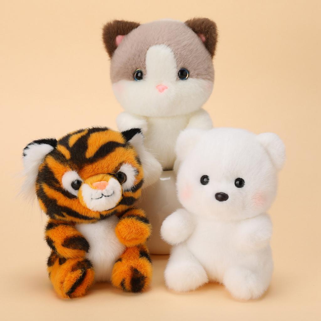 13cm Super Cute Animal Companion Doll Rabbit Tiger Ragdoll Polar Bear Learning Buddy Doll Table Companion Doll Kid Birthday Gift