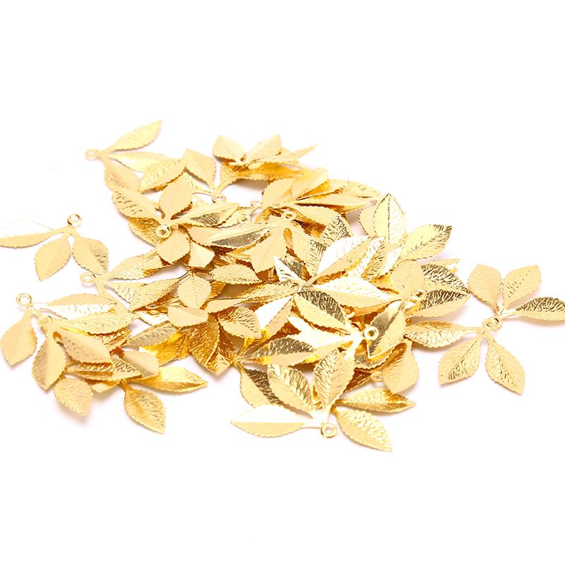 50 Stück/Set Vintage Blatt Filigran Wraps Verbinder Metall Handwerk DIY Schmuckherstellung