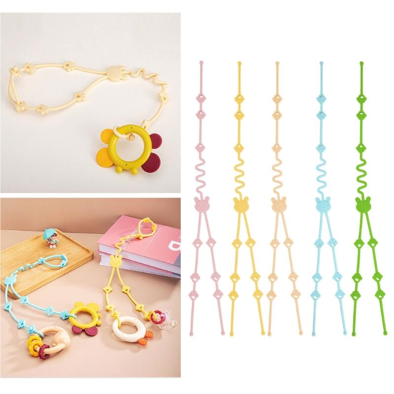 Baby Pacifier Chain Holders Anti-drop Rope Chain Silicone Teething Clips Baby Teether Toy Soother Pacifier Strap
