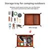 Faux Leather Storage Tray 2 Compartments Waterproof Heavy Duty Folding Outdoor Camping Accessories Jewelry Keys Sundries Organizer Storage Box