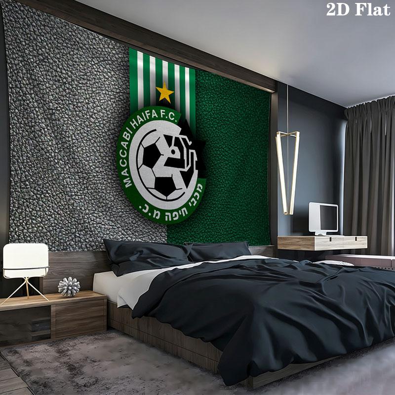 Maccabi Haifa Wall tapestry, aesthetic printed fabric blanket, suitable for bedroom, living room, and home decor.