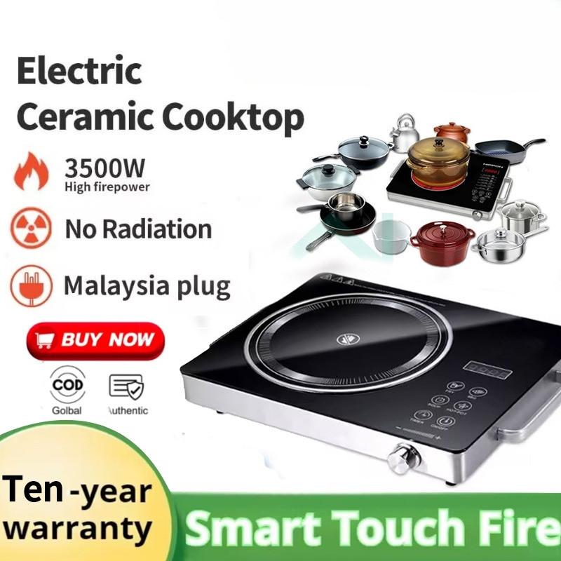 3500W Stovetop Smart Fire Boiler with Timer Touch Control Panel Heating Power Suitable for All Types of Cookware Electric Ceramic Hob Infrared Cooker