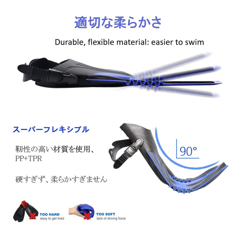 MORGEN SKY Strap Fins for Swimming, Snorkeling, and Diving, YF88 (Green, S/M (Japanese Size 24-25.5))