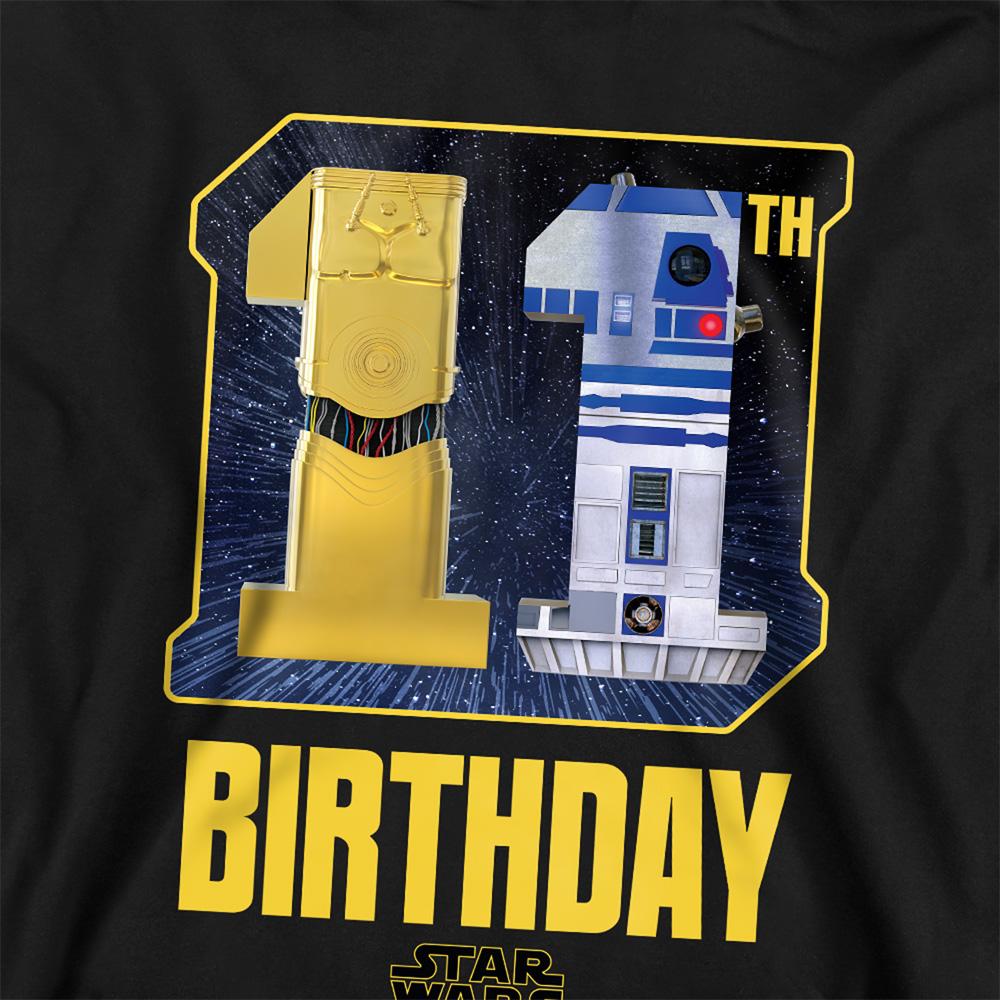 STAR WARS Childrens/Kids C3PO R2-D2 Space 11th Birthday Hoodie