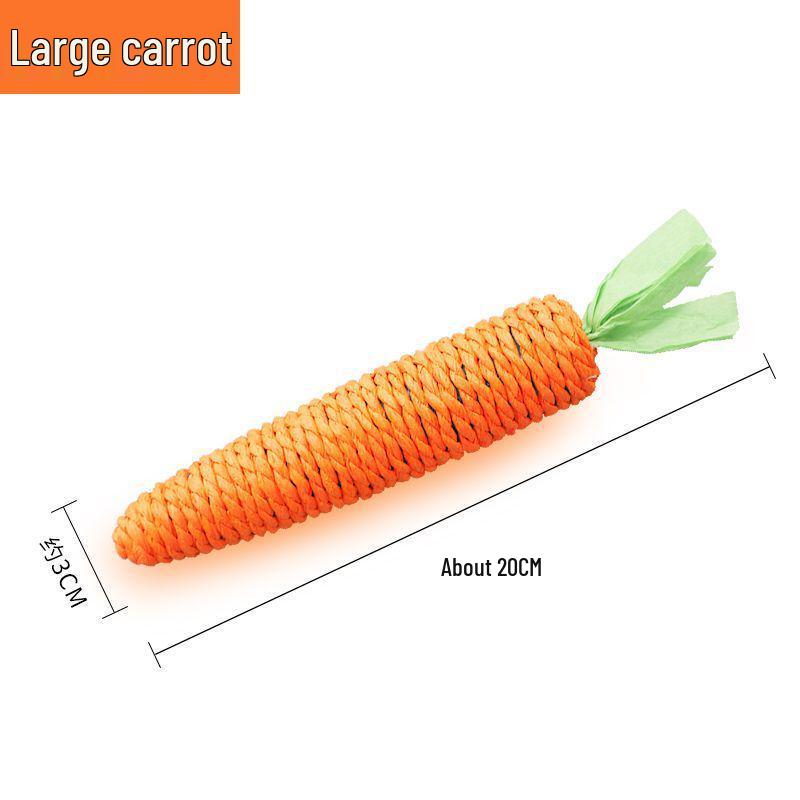 Cat Toy: Durable Paper Rope Carrot for Self-Play and Teasing, Molar-Resistant Bite Stick