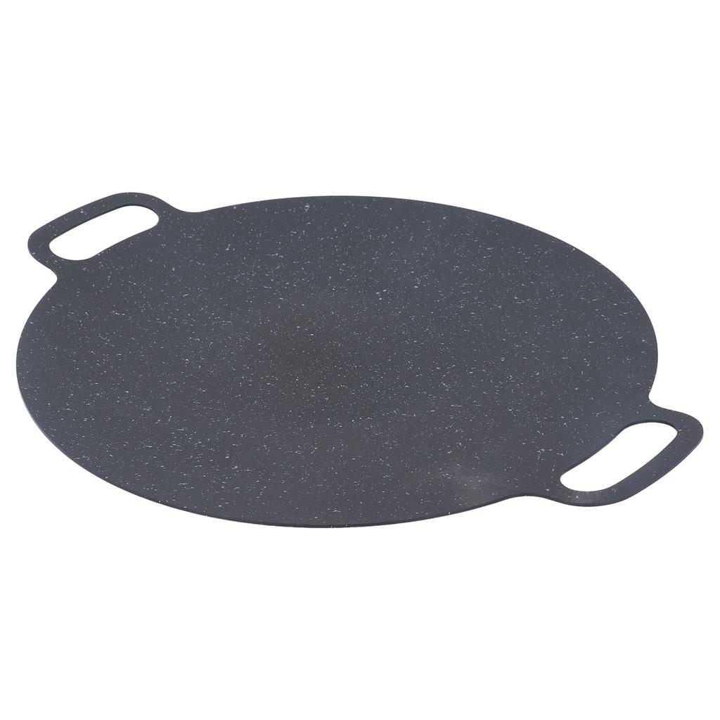 Okrągły talerz do grillowania nieprzywierający patelnia do smażenia BBQ z szczypcami do żywności i rękawicami ochronnymi 30 cm /