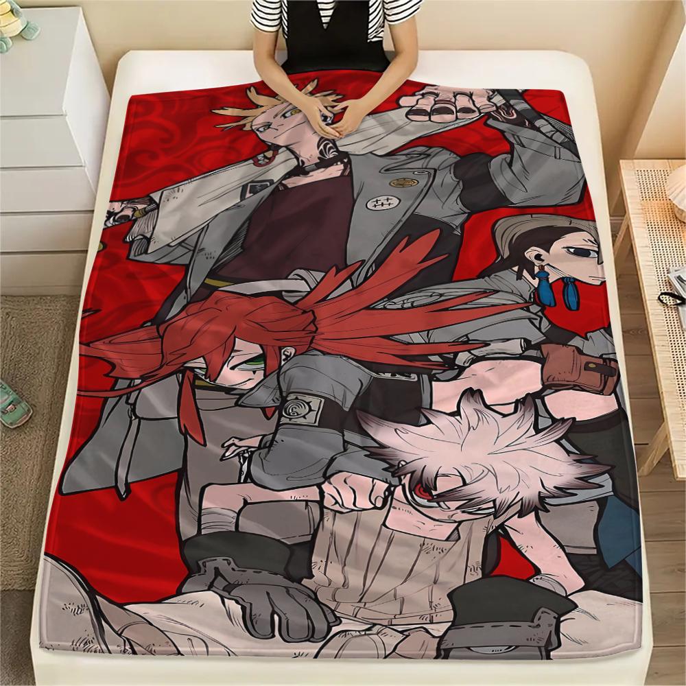 1 szt. Koc flanelowy z nadrukiem Gachiakuta, Wysokiej jakości, Na wszystkie pory roku, Wystrój domu, Ciepło i komfort, Idealny na prezenty świąteczne