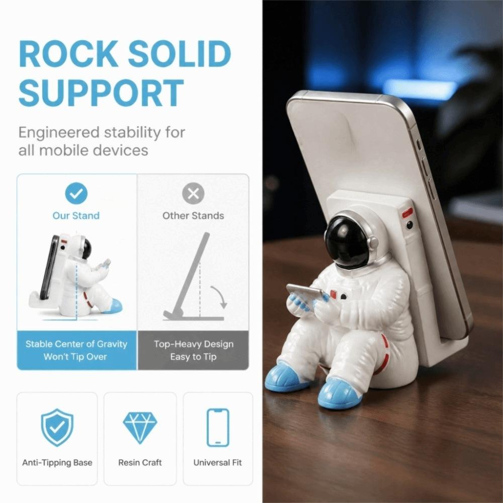 Resin Astronaut Phone Holder 2 Size Resin Phone Holder Astronaut Phone Stand Sit Down Use