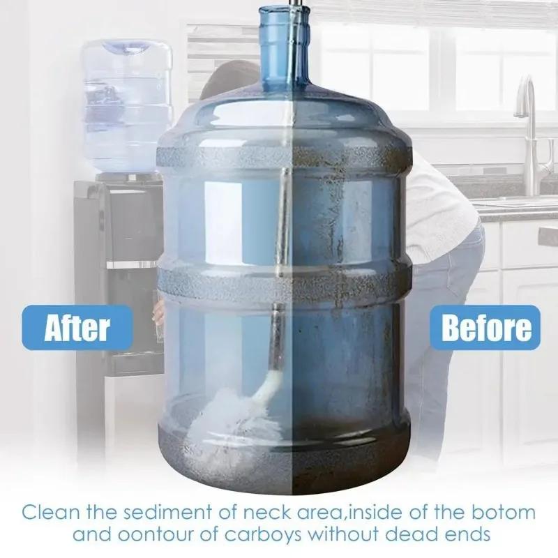 Bucket Brush Brush L-shaped Cleaning Brush Stainless Steel Handle Suitable for Hanging Water Bottle Cleaning Products Plastic