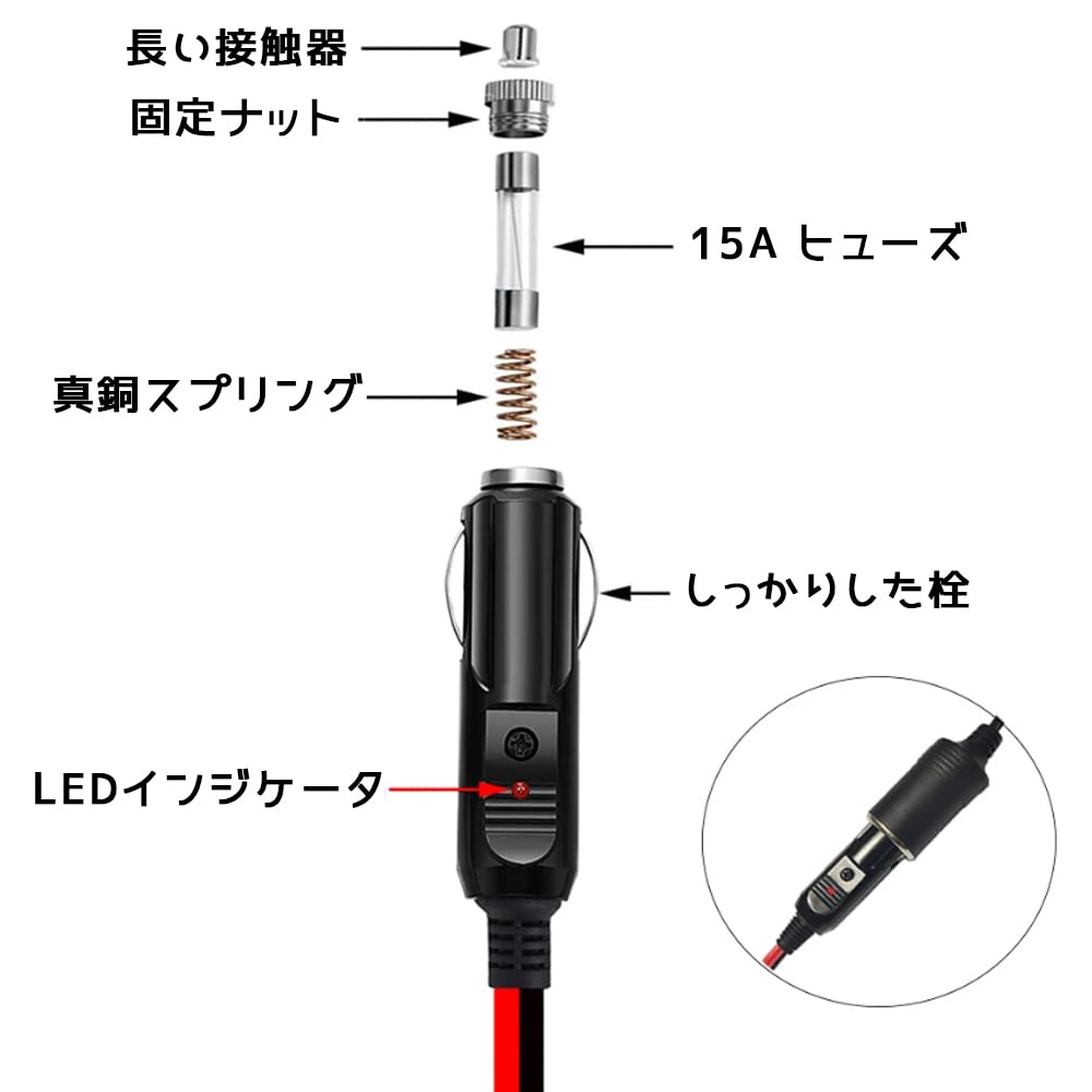 YFFSFDC Car Cigarette Lighter 12V/24V Car Cigarette Socket Extension Cable