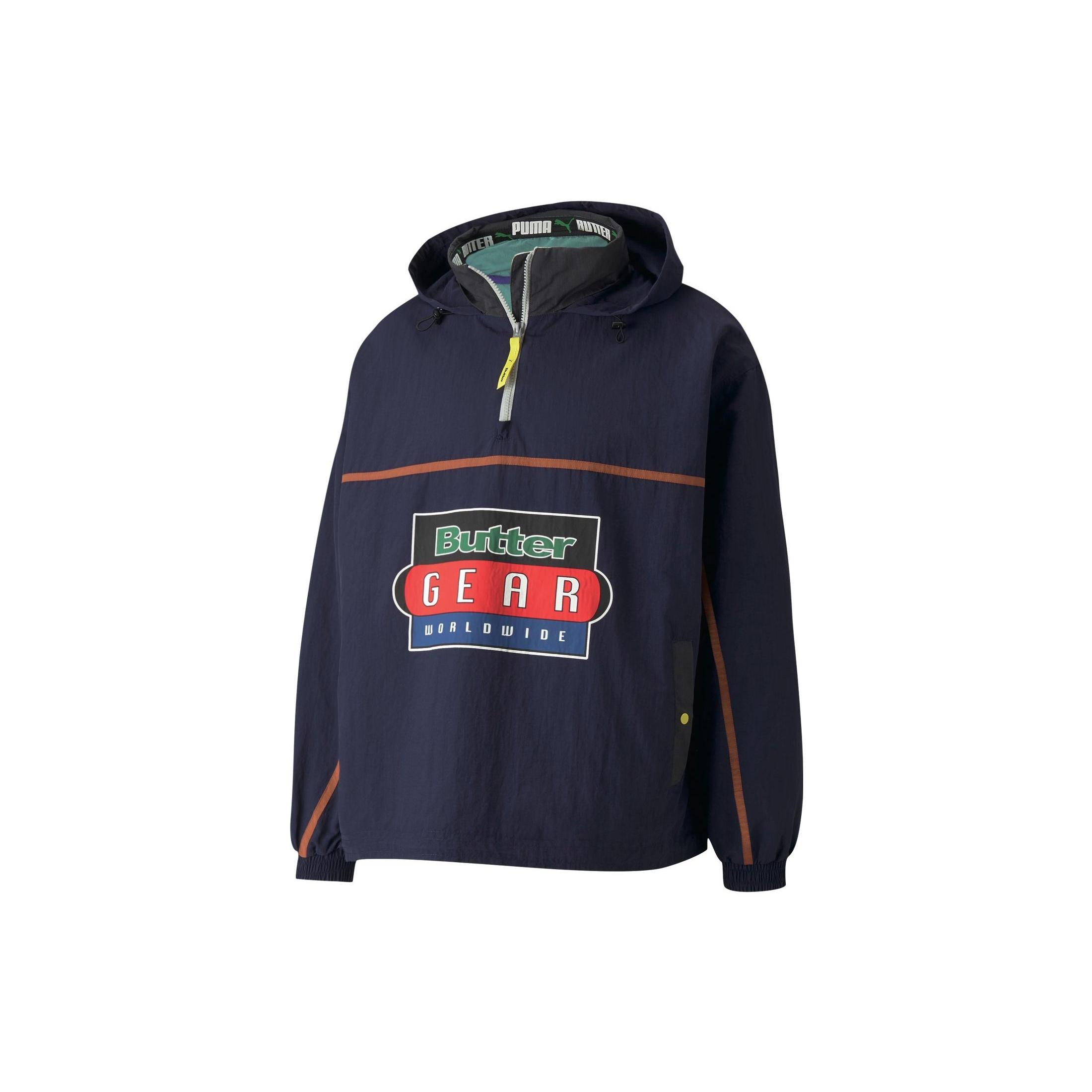 PUMA X Butter Goods Lightweight Pop Over Top Half Zip Hoodie Navy Men s 534055-84 S