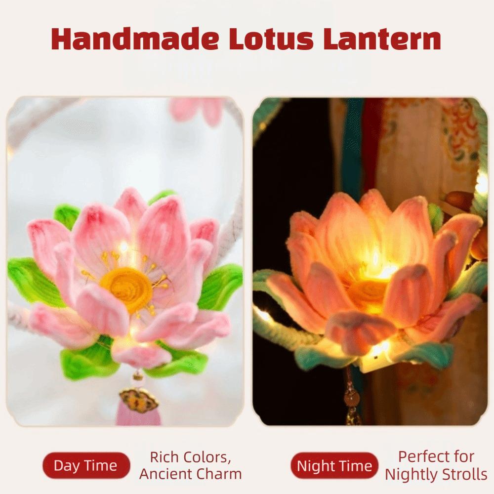 3D Twisted Stick Lotus Flower Lantern Luminous Handheld Lantern  Traditional Decor