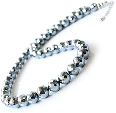 [GOLD STONE] Terahertz Mirror Cut Necklace, 8mm, 50cm, 99.9999% Purity