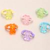 6pcs Cartoon Bear Pendant Rings Unique Elastic Beaded Rings Adjustable Finger Rings Ornament Colorful Resin Accessories