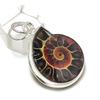 Natürliches Ammoniten Fossil Edelstein 925 Sterling Silber Schmuck Anhänger 1,81" ETC-13948