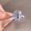 New Luxury Fashion Square Cubic Zirconia Rings for Women Crystal Brilliant Wedding Bands Female Ring Hot Zircon Wholesale