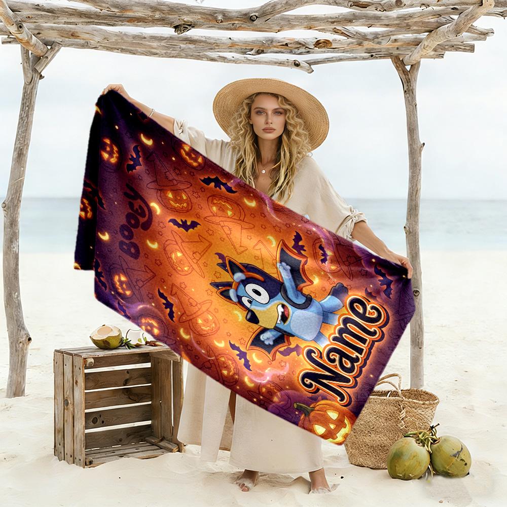 Halloween Party Invitation Customize Your Name Beach Towel High Absorbency & Quick-Dry Suitable for Sports Travel Swimming Yoga Bathroom Beach And Poo