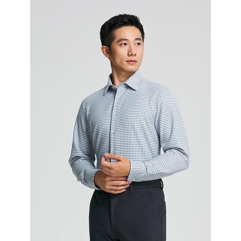 

Youngor Men s Plaid Long-Sleeve Shirt 38