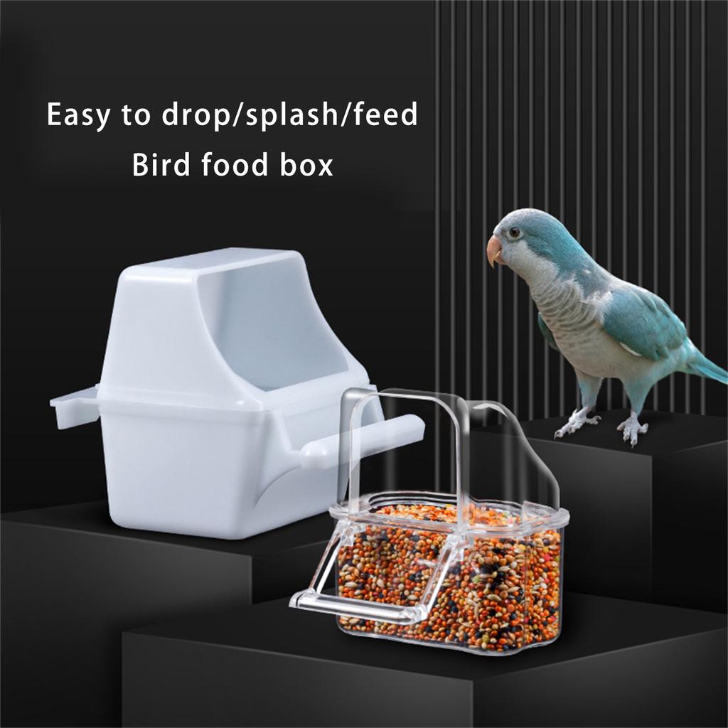 10Pcs/Set Transparent Bird Feeding Box Food Dispenser Parrots Feeder with Stable Construction Antisplash Design