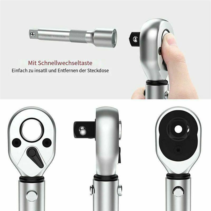 

Hand Tool Adjustable Torque Wrench 19-110NM 3/8 Inch Drive Auto Disassembly Spanner срібний