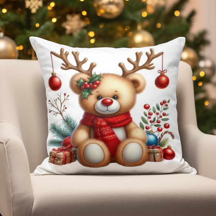 Home Decor Christmas-themed Cute Animal Pillows Suitable For Sofa Bedroom Car Pillow Cover Cushion Rectangular Back Cushion