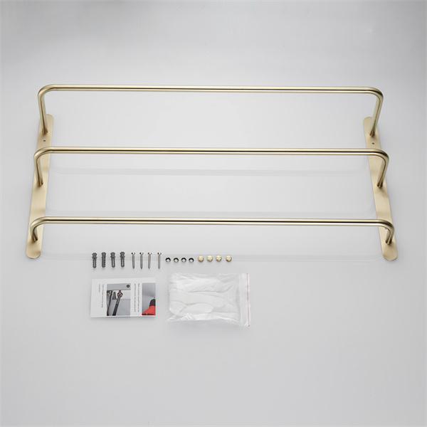 Drei gestaffelte Schichten Handtuchhalter Bars Handtuchhalter Badezimmer Zubehör Set 304 Edelstahl Golden
