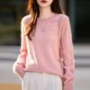 Women's Retro Textured Soft Wool Sweater, Round Neck, Loose Fit, Perfect for Autumn/Winter