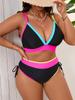 European and American Plus Size Women's Sexy Triangle Bikini with Tie-Up and Split Design