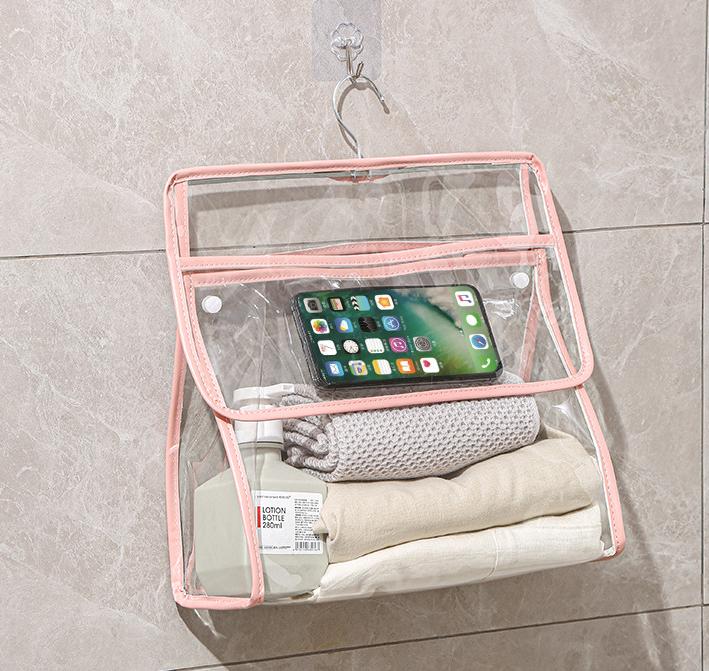 1PC Waterproof Transparent Hanging Bag Storage for Bathroom Student Toy And Clothes Organizer Wall-Mounted Closet Waterproof org