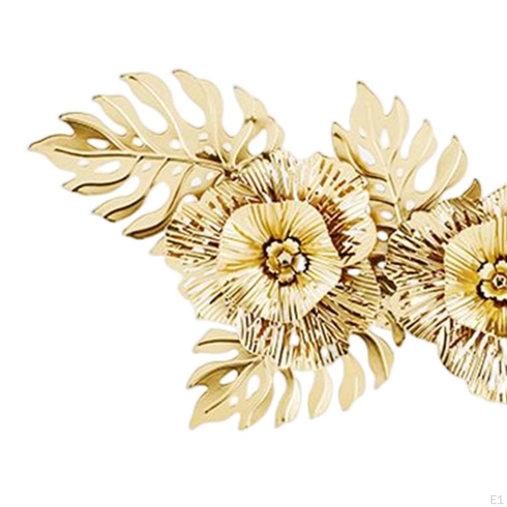 Contemporary Metal Wall Art, Intricate Floral Design Hanging Sculpture for Living Room Decor