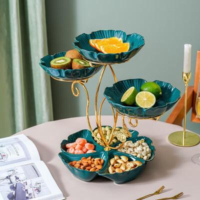 Creative Ceramic Multi-tier Lotus Leaf Fruit & Dessert Plate