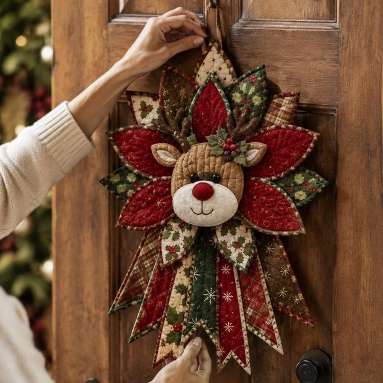 Festlicher gesteppter Weihnachts-Türhänger DIY Nähset