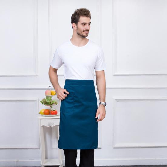 Waterproof Half Apron with Adjustable Straps And Pocket Polyester Cooking Kitchen Cooking Workwear Apron Stain Resistant