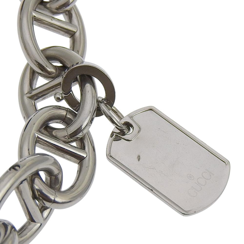 GUCCI G Charm Bracelet Watch Watches 107 White shellDial Stainless Steel Quartz Analog display Women Used