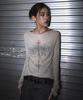 Nomaenyueol Cross Sheer Long Sleeve Tee - Warm Gray