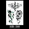 Flower Sketch Tattoo Sticker, Black And White Half Arm Tattoo Sticker, Waterproof And Sweat Proof Tattoo