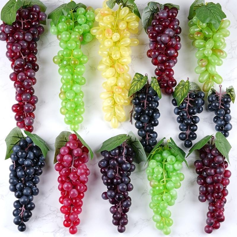 Set of 5 High Quality Artificial Grape Bunches Faux Fruit Decoration for Window Shop Display Event Styling