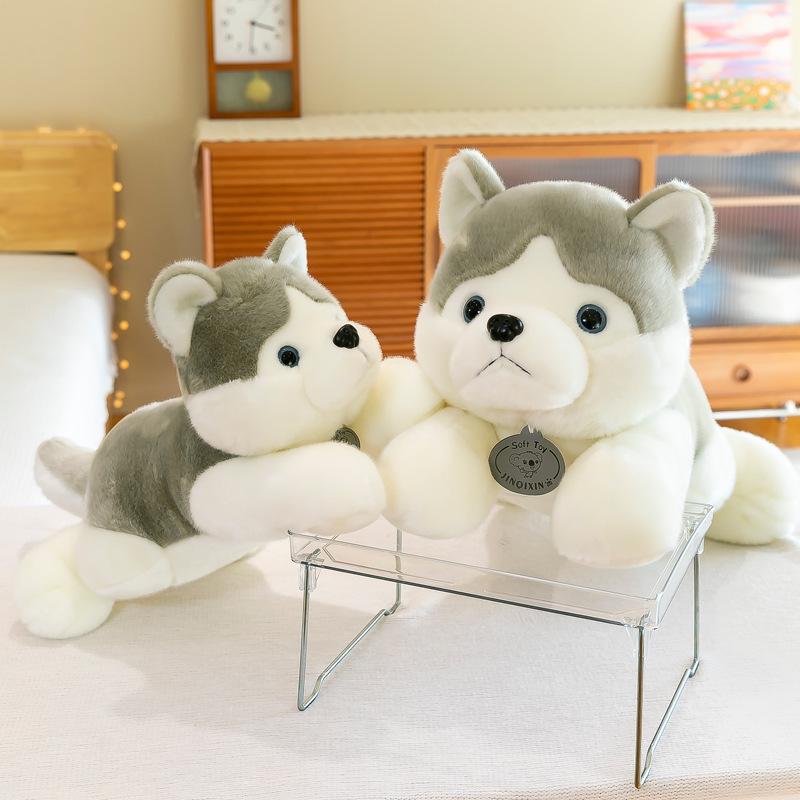 Cute party husky doll plush toy girl bed sleeping doll night market stall doll