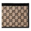 Gucci Pulseira com logo de flor antiga desgastada, bolsa de mão de couro com retalhos de lã, mesmo estilo para homens e mulheres, estilo casal, bege/preto