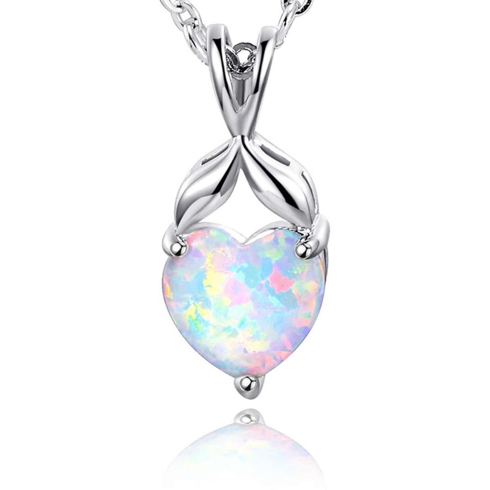 Hot sale love opal opal pendant new sweet temperament opal necklace fashion simple jewelry women