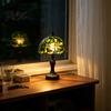 Vintage Banker Lamp for Office Retro Green Stained Glass Desk Lamp, Hand-Carved Resin Base Tiffany Style Decorative Lighting Bar Table Light
