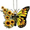 Car Pendant Stylish Personalized Style Car Interior Accessories Butterfly Cross Shape Design Widget Creative Do Not Fade Durable