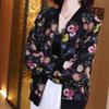 2025 Spring Chiffon Print Cardigan: Long-Sleeved, Loose-Fit Baseball Jacket